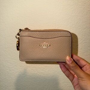Coach Beige Leather Zip Wallet